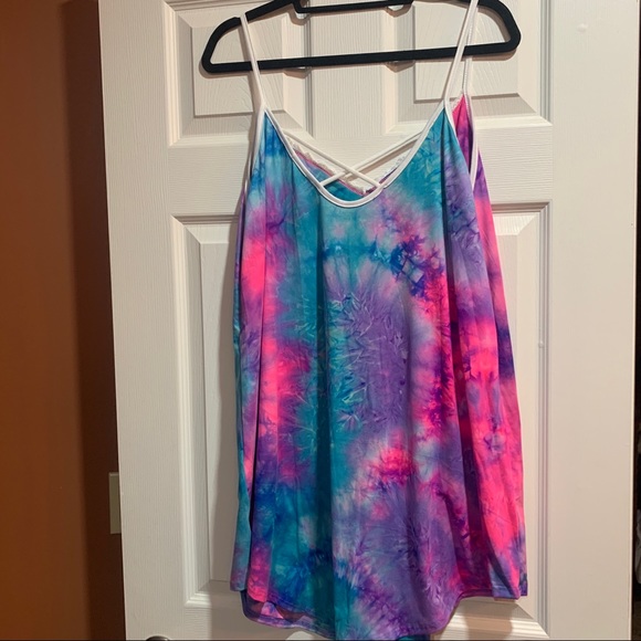 Eldridge Tank Blue Pink Purple Lace Tie-Dye NWOT - Picture 6 of 10